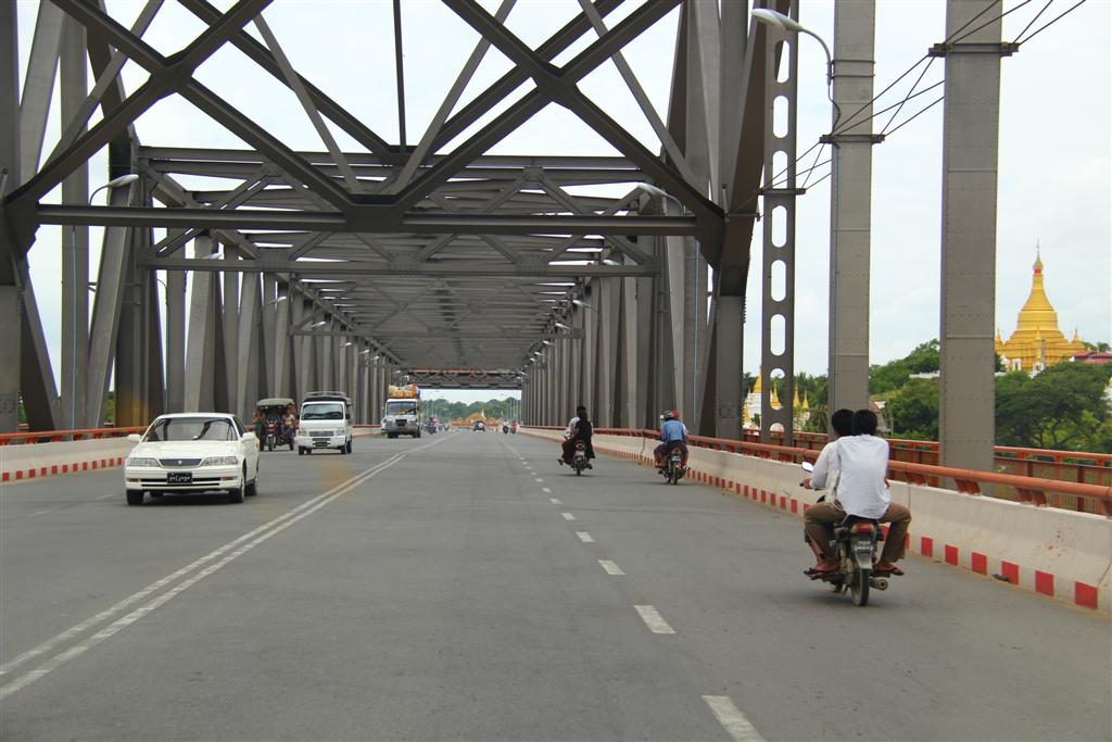 TADAR ROAD BRIDGE SAGAING IRRAWADDY RIVER APPROACHING MANDALAY MYANMAR by Medhasith