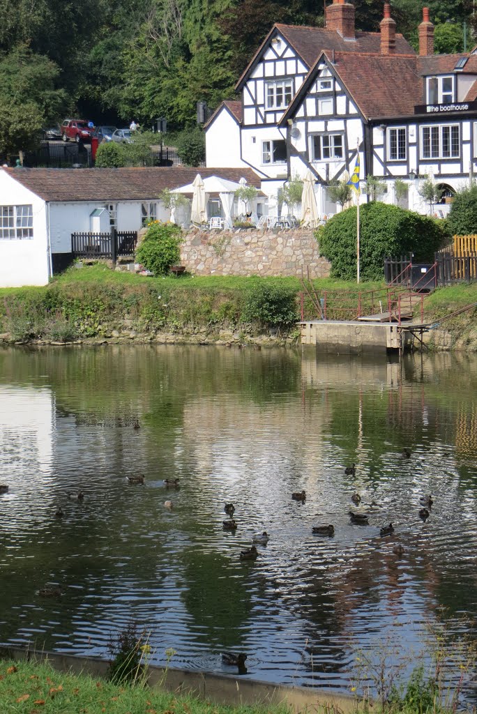 Porthill Bridge Boathouse and Ducks, Shrewsbury by RobinBRose