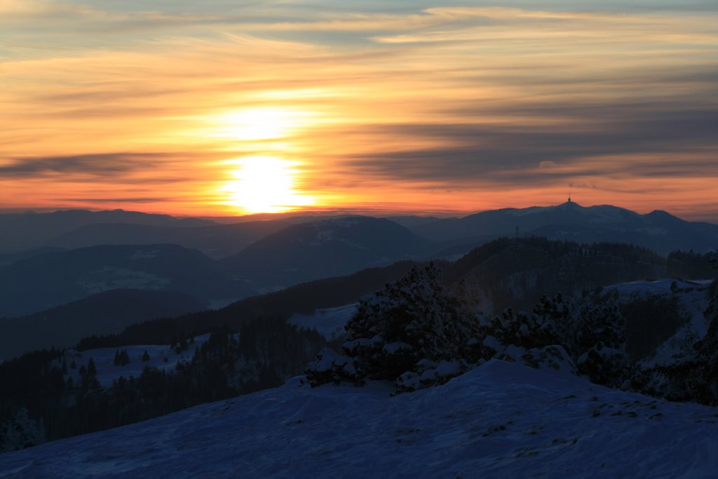 sunset view against west, from hasenmatte by beat.weibel@gmx.net