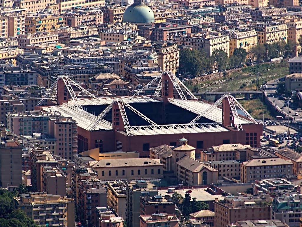 Stadio Genova da alture a ponente by Roberto Zanleone