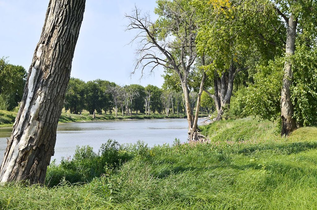 Red River downtown Gran Forks by Dennis Koupal Jr