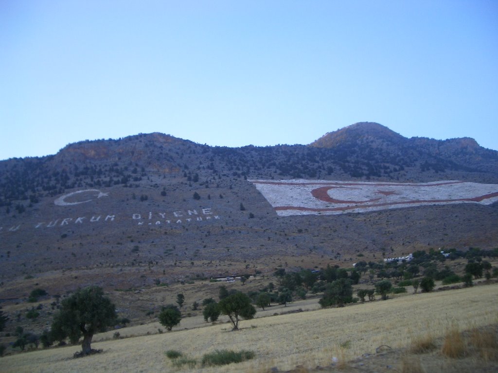 T.R.N.C. FLAG on the mountain by ercan@cyprus