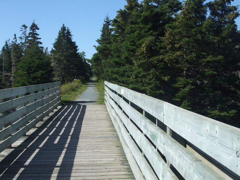 NS, Near Lower Three Fathom Harbour, former rail bridge over the channel linking Porter's Lake with ocean by kh21