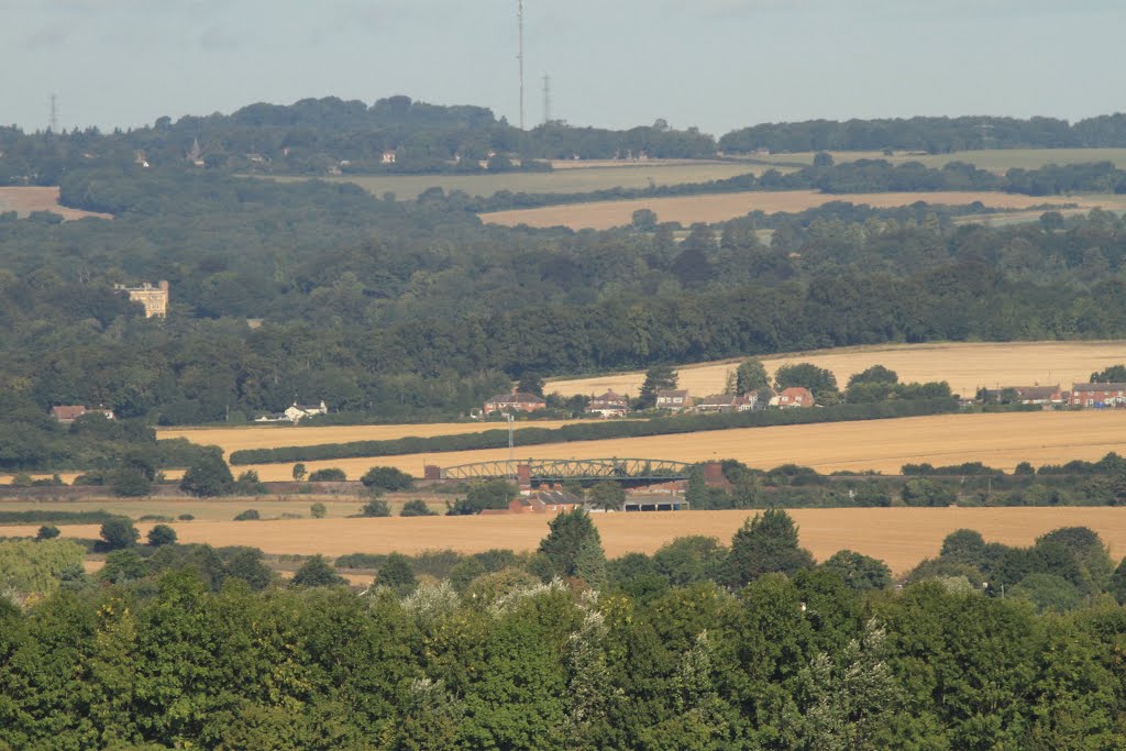 View to the Oakley Viaduct and the Hannington TV mast beyond. by SBower