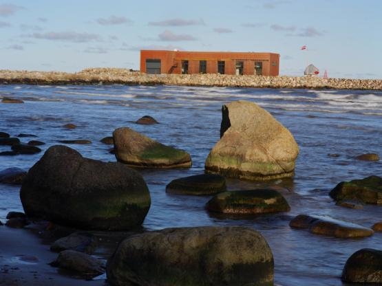 Artificial island with former water pump turned into a very special family house, near Kaltene, Courland, western Latvian coast by VonRIX