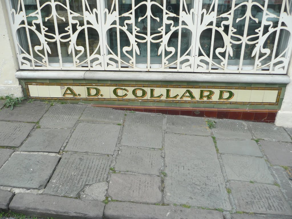 Tiled Sign on Former Butchers Shop by Tony Carter