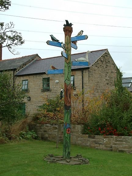 Signpost at Old Moor RSPB Reserve near Barnsley by Noseyinround