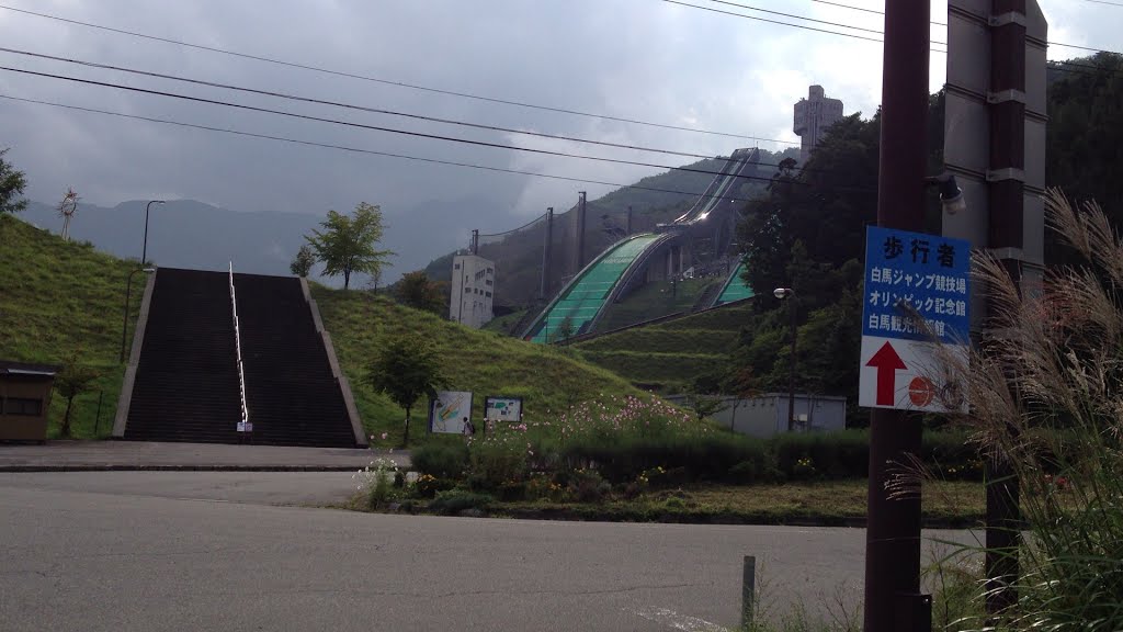 Hakuba olympic ski jump stadium by sunamajiri