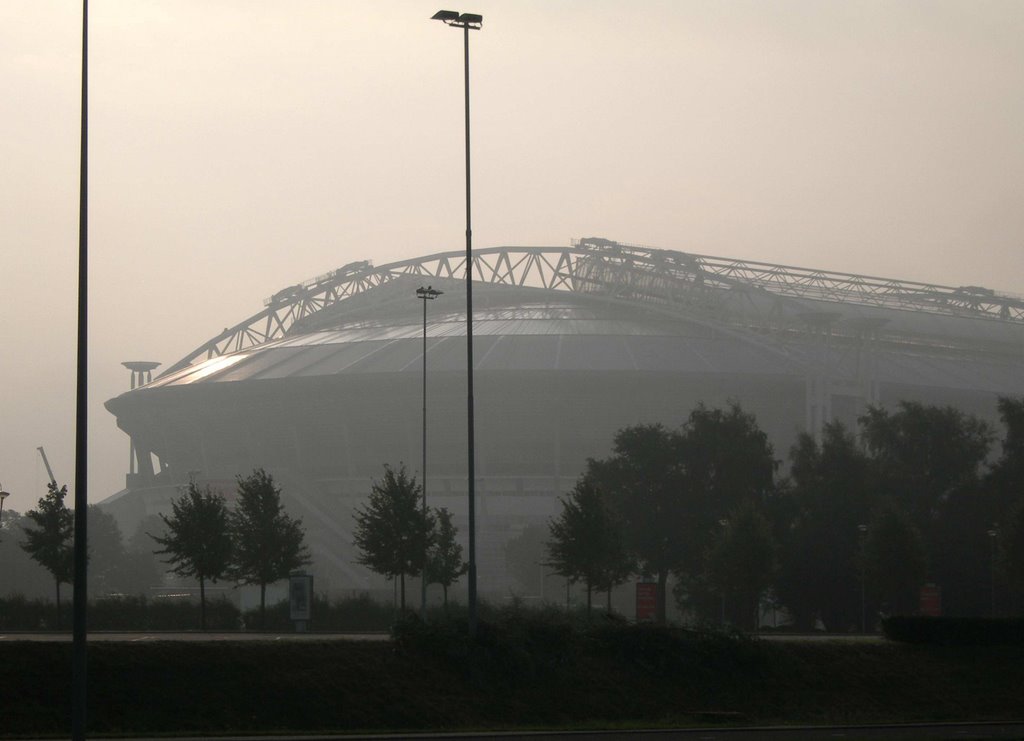 Amsterdam Arena, misty morning by janldebehanger