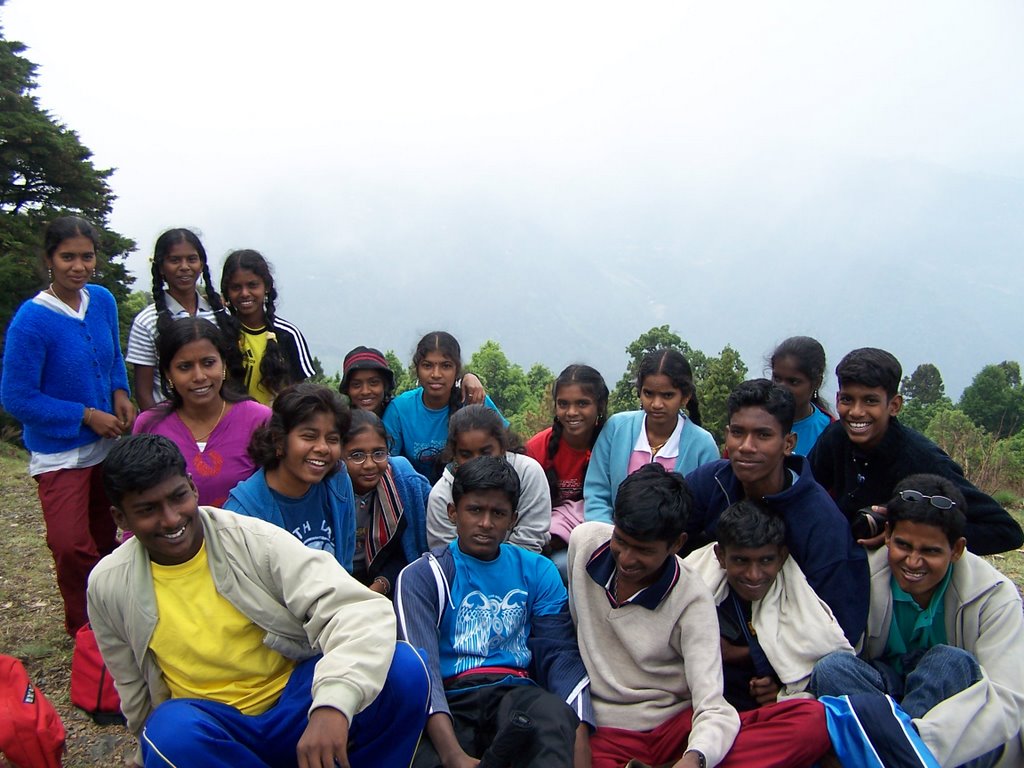 Udavi School Team on Sri Aurobindo Peak by omshakti