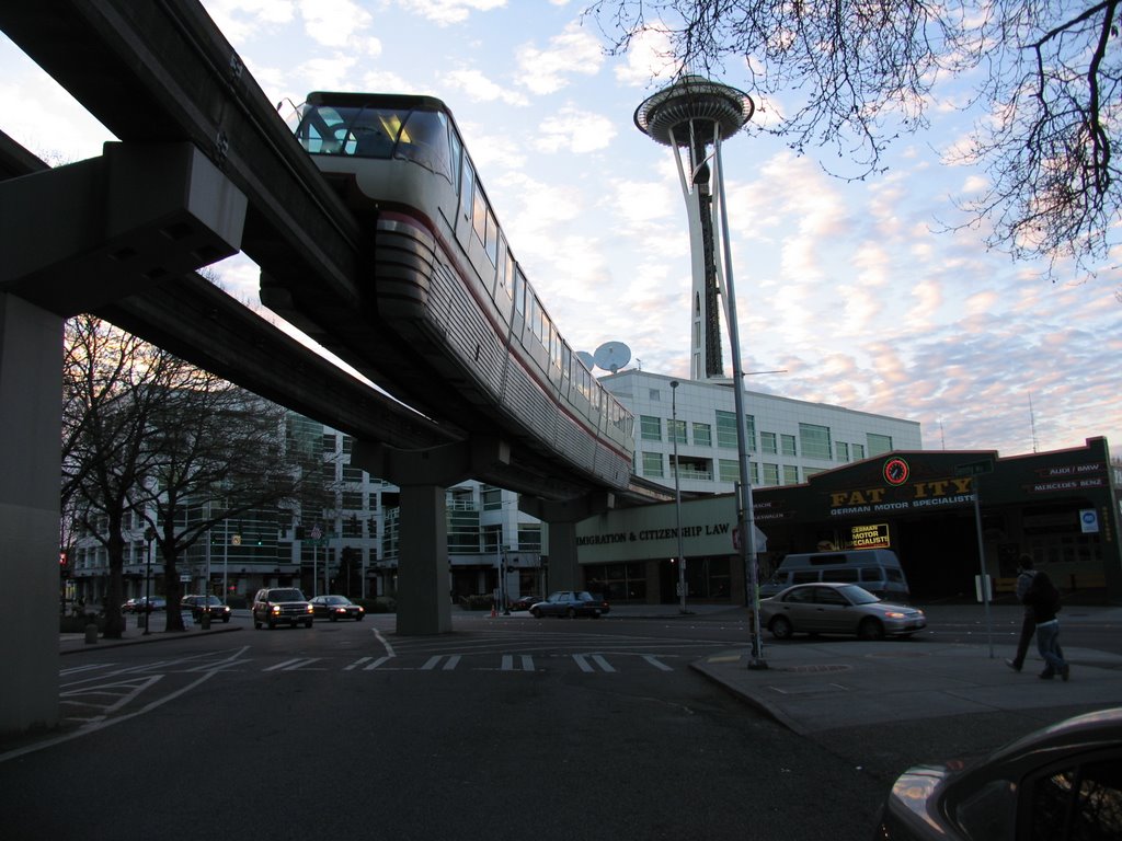 Monorail & Space Needle by Leigh H