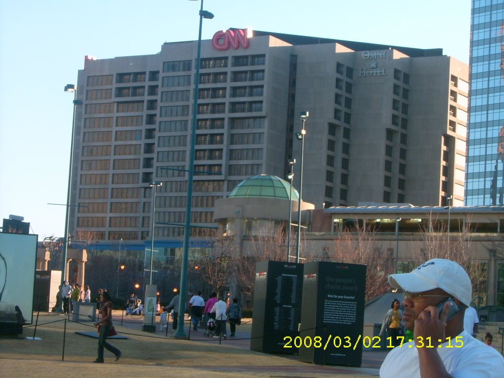 CNN Tower and Omni Hotel from Centennial Olympic Park, Atlanta by Yogesh Tyagi