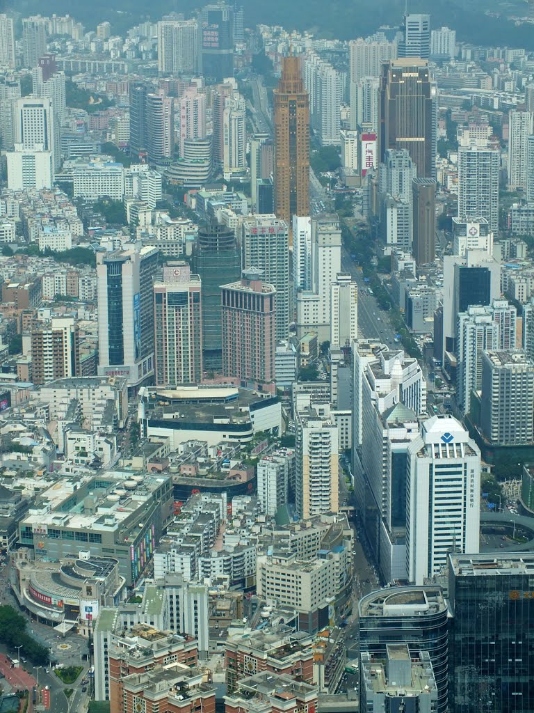 Shenzhen, China - Luohu District seen from Kingkey 100, The St. Regis by Andreas Schwarz