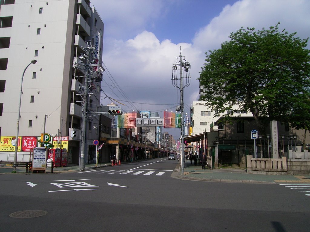 Ekinishi-ginza shopping street;駅西銀座（椿神社前） by NozakaArchitects&Design,Tokyo