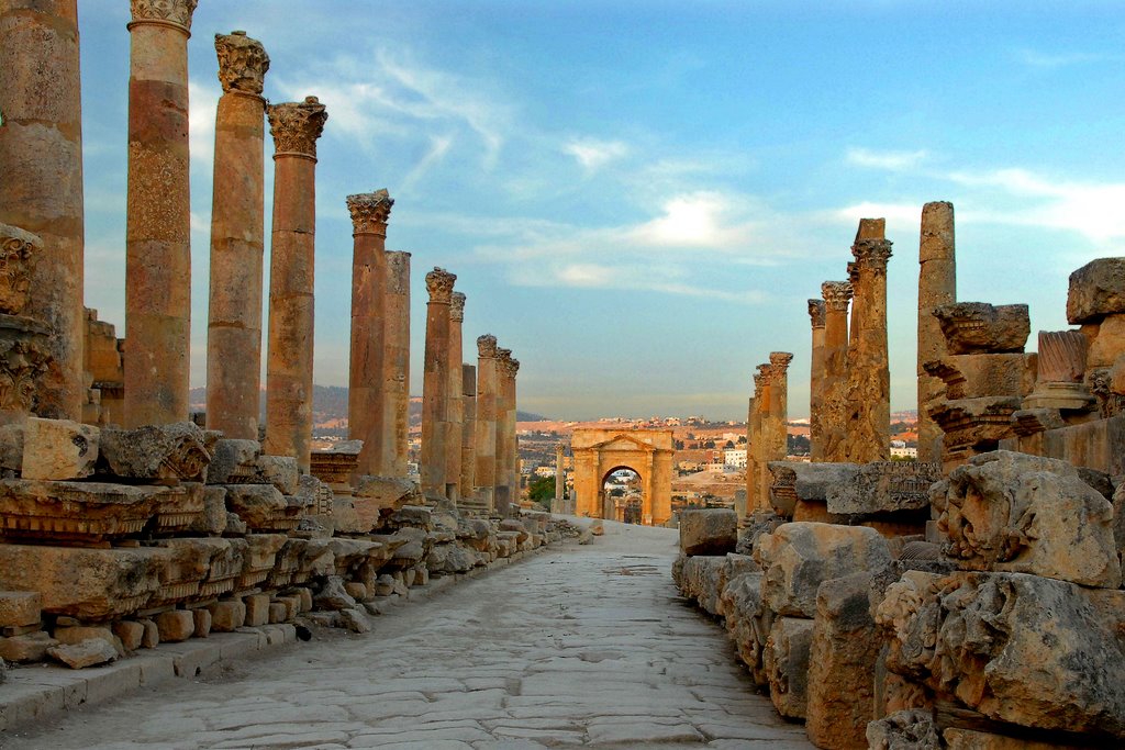 JARASH. The Colonnaded Street or Cardo Maximus by nadiakushnir