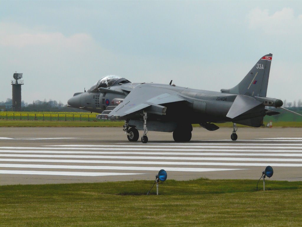 Harrier lined up at RAF Cottesmore by Adrian Allain