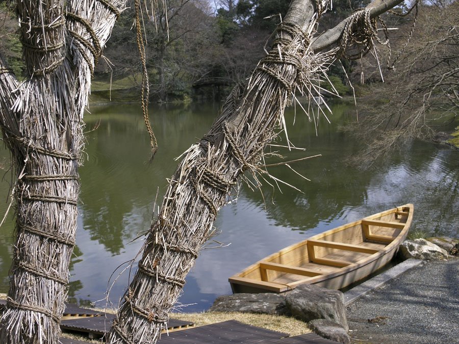 Boat Landing. Kitaike Ornamental Pond. Sento Imperial Palace, Kyoto. by Andrew Royle