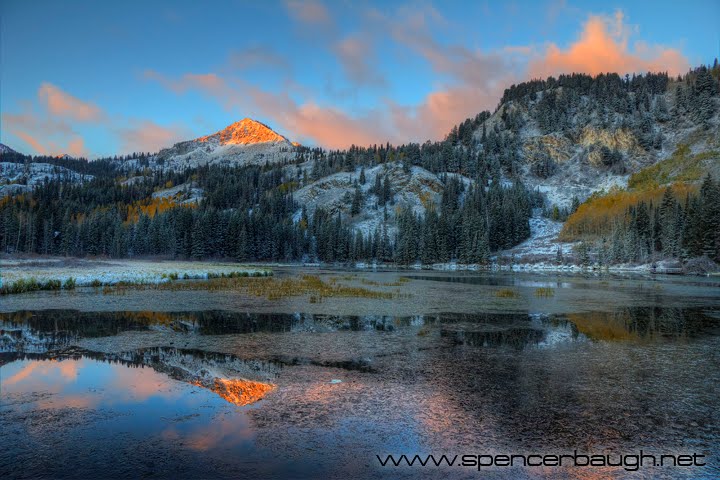 Frosty autumn morning, silver lake sunrise by spencer baugh