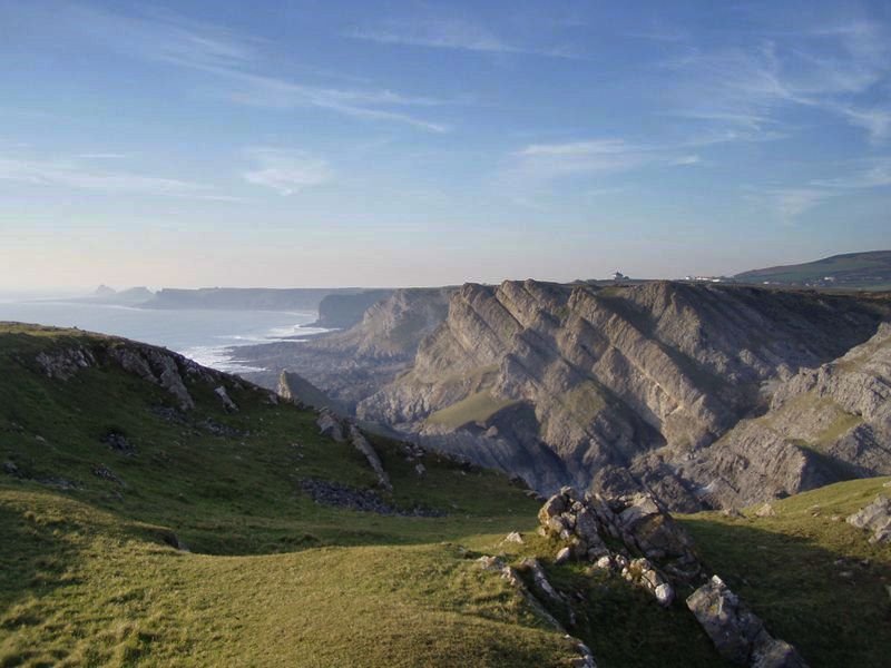 South Gower Cliffs looking towards Worms Head by Stephen John