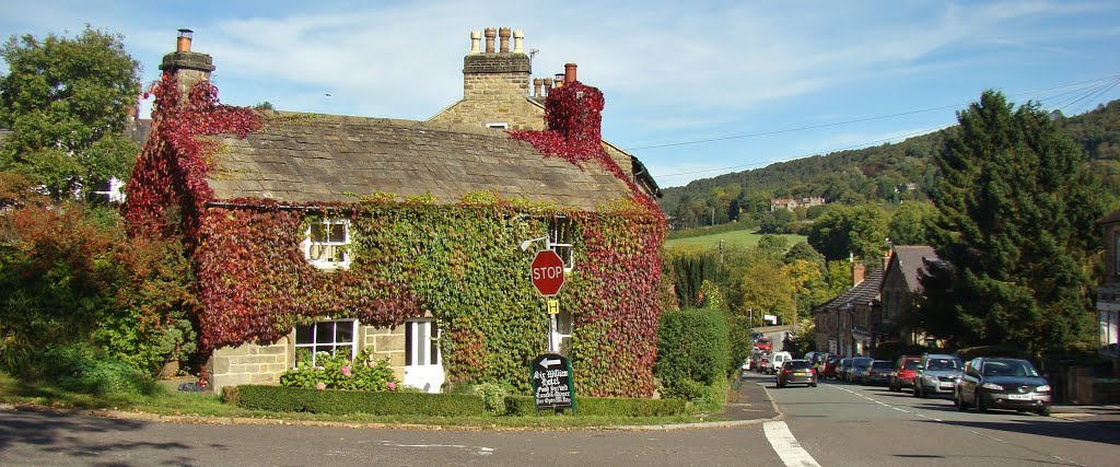 Boston Ivy covered cottage at the junction of the B6001/Main Road 2, Grindleford S32 by six45ive