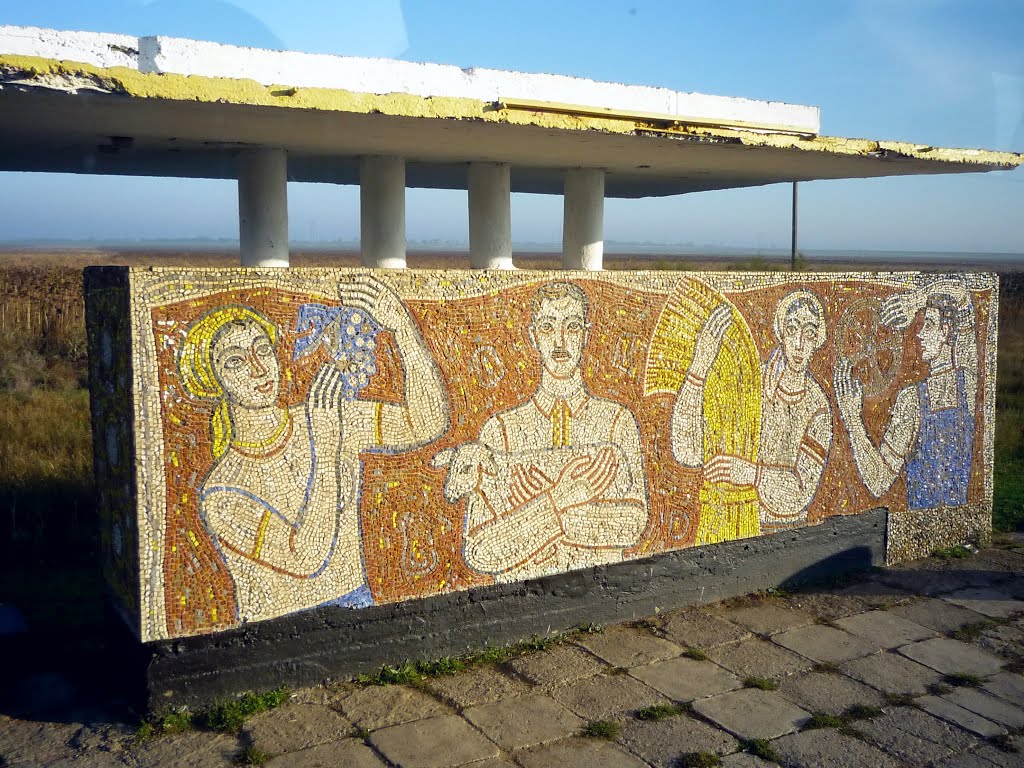 Mosaic. Мозаика на автобусной остановке в Ерофеево. by Сургуль