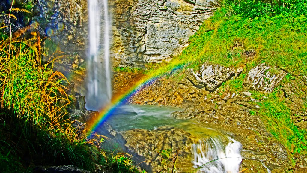 Wasserfall Lungern mit Regenbogen HDR OW Swiss by Ruedi (⊙o⊙)