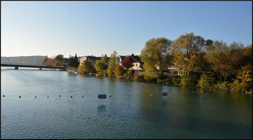 Die Ager (Blick Richtung Attersee) by Steidl Normann