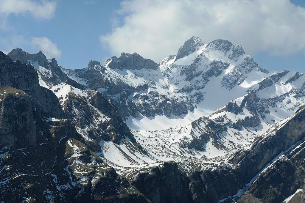 Blick auf Meglisalp und Altmann: Auf der Ebenalp, Schwende, AI, Switzerland by Auggie