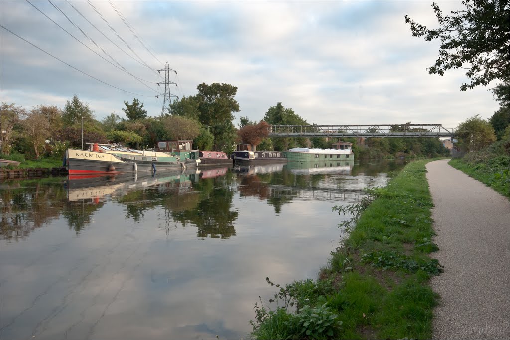 Along the canal, boats by porubovp