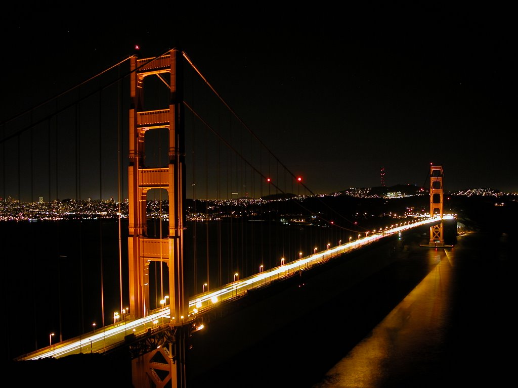 Golden Gate bridge at night by Dan Bourque