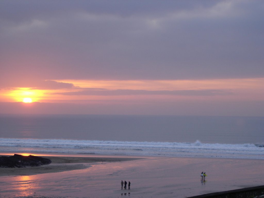 Crooklets beach sunset by Andy Price