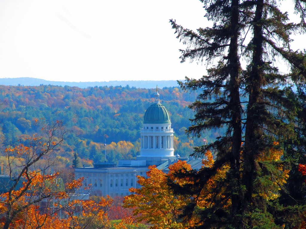 Maine State House from the Forest Grove Cemetery by MementoMori