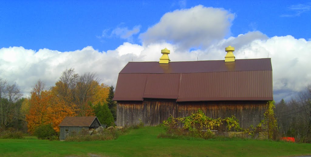 Barn, near Natural Bridge, NY along hwy 3, oct 18, 2013. by Tom Dudones