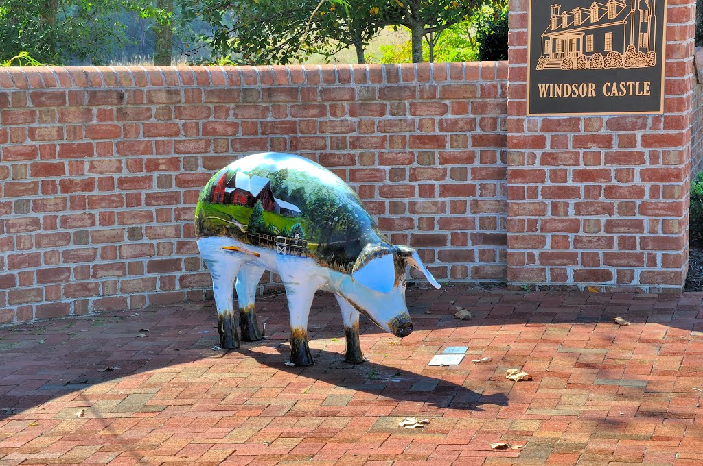 VIRGINIA: ISLE OF WIGHT COUNTY: SMITHFIELD: "A Walk Through the Pork" pig by Abigail Ketcham at the Windsor Castle Park entrance by Douglas W. Reynolds, Jr.