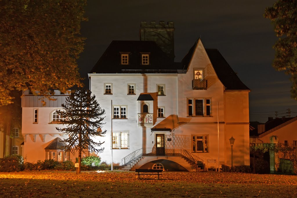 Obere Burg bei Nacht in Rheinbreitbach by Frank_L