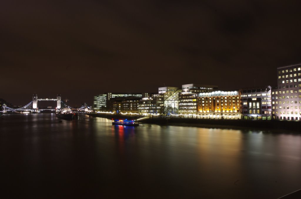 The Thames at night from London Bridge by Chris Bassett