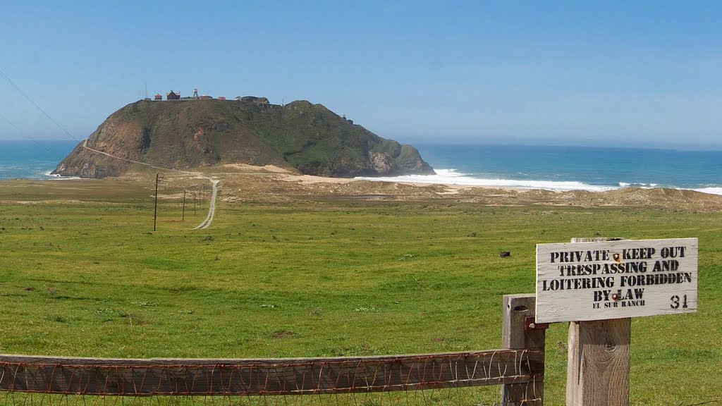 Friendly get the h... outta here El Sur Ranch and Point Sur Lighthouse, Point Sur State Historic Park, California by Naughtius Maximus