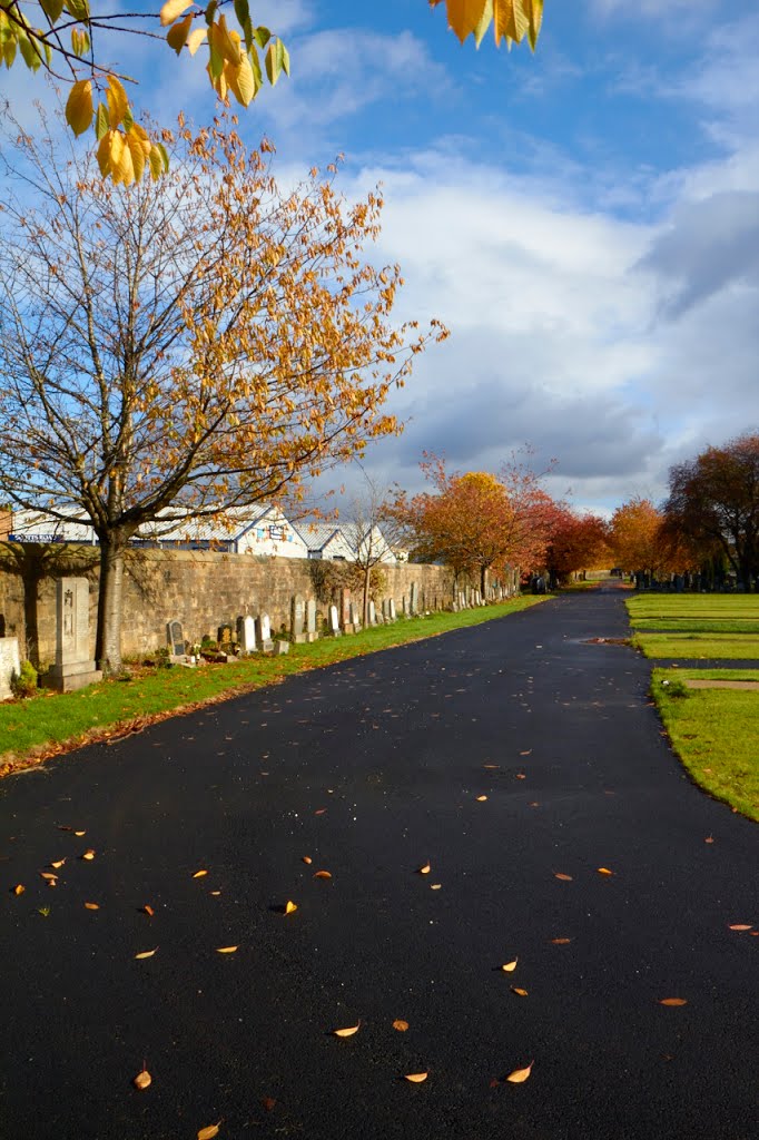 Hawkhead Cemetery side gate path by Kingdavidofscotland