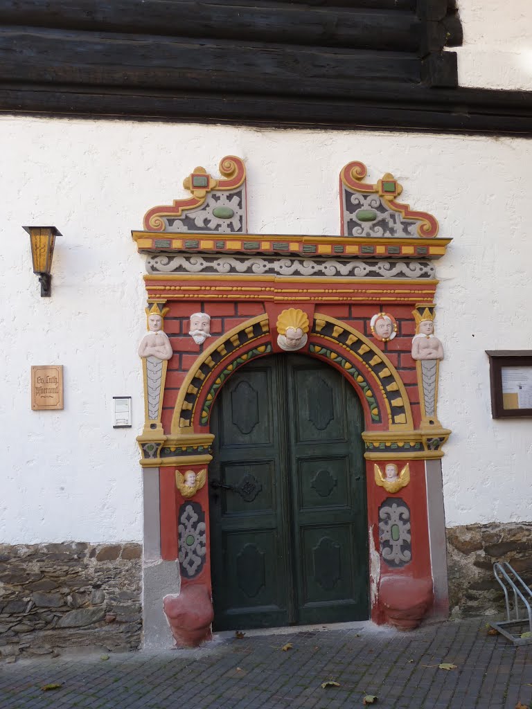 Ziegenrück...saale..renaissance-portal am pfarrhaus..thür. by f.h ehrenberger germany