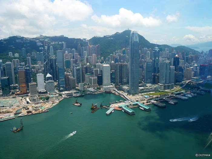 Central Victoria Harbour view from helicopter by eastman.home