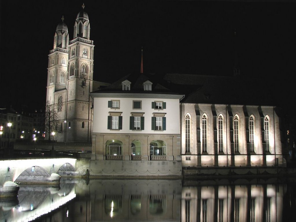 Die Wasserkirche and Das Grossmünster by hdvind