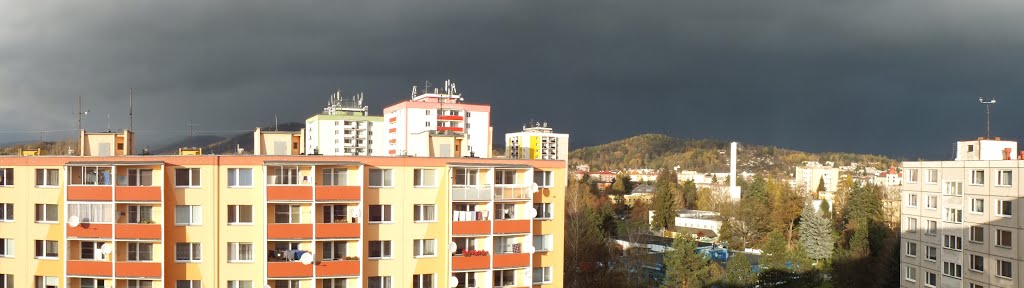 Panoramic view of the housing estate in autumn / Panoramatický podzimní pohled na sídliště by DM brothers