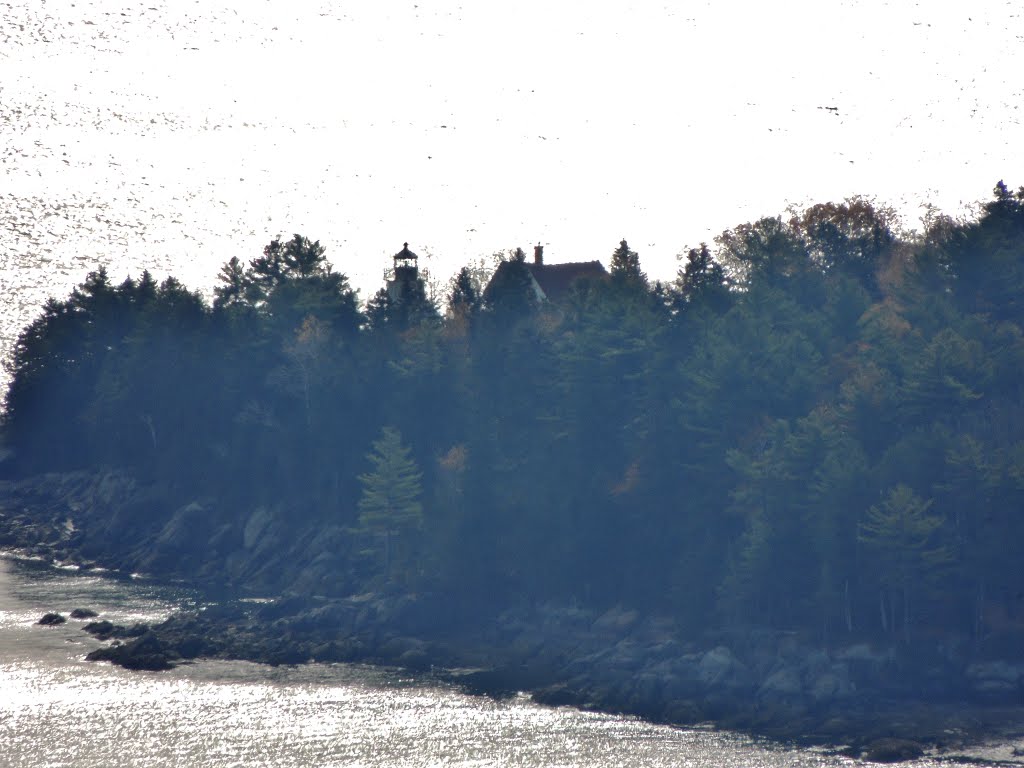 Curtis Island Light as seen from Mt Battie by Taoab