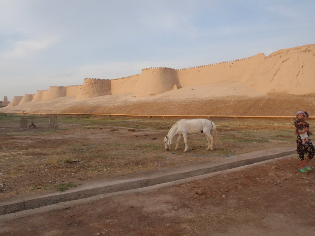 khiva city wall uzbekistan by arni114