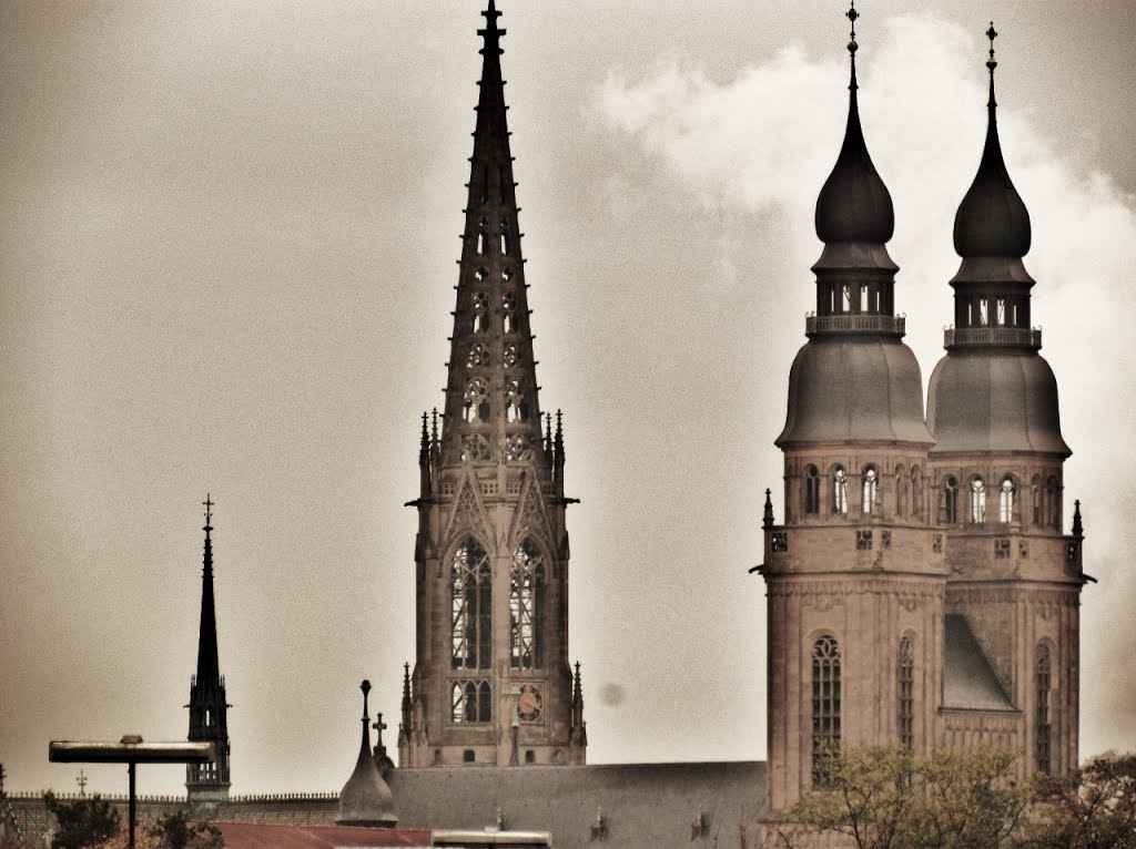 Gedächtniskirche der Protestation,1883 mit 100 m Turm und links davon Sankt-Josephs-Kirche,1912 mit 90m by Clivia Bloom