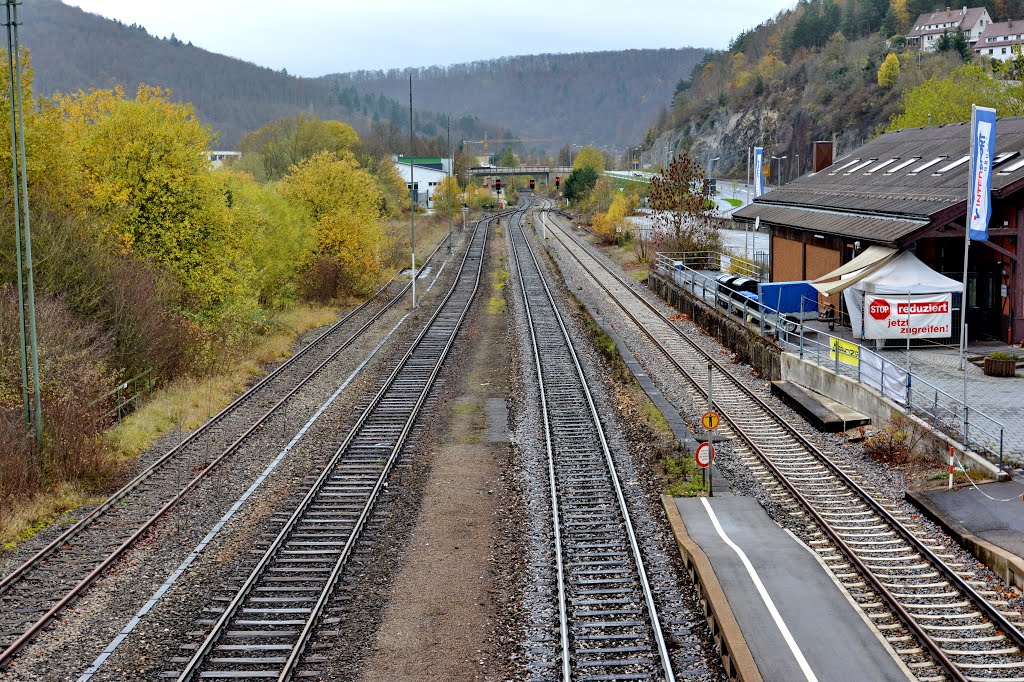 Bahnhof Blaubeuren, Deutschland by Norbert Kurpiers