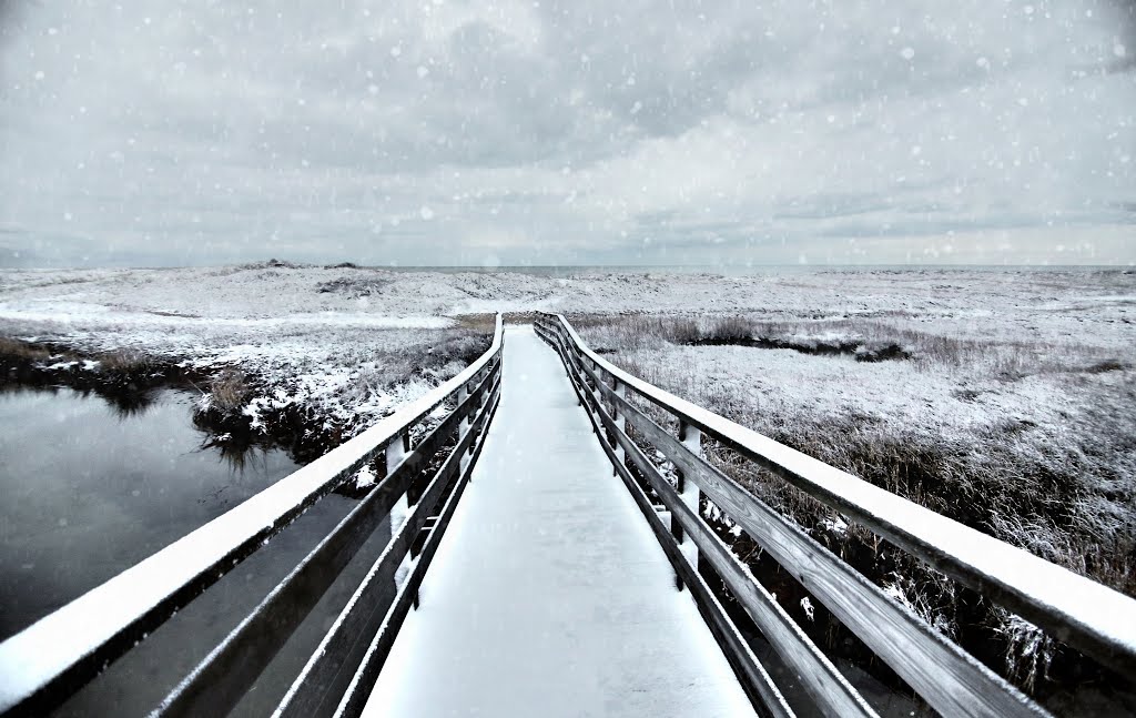 Cape Cod : Snowfall on the Merton Sayles Bridge (Ridgevale Beach) by Christopher Seufert