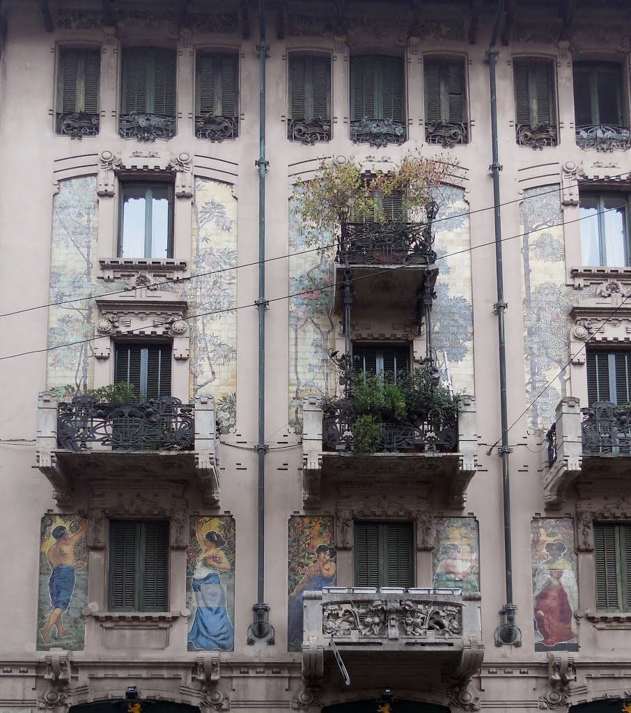 Milano, via Marcello Malpighi 3, Casa Galimberti (Giovan Battista Bossi 1903-05) by Jacques Lasserre