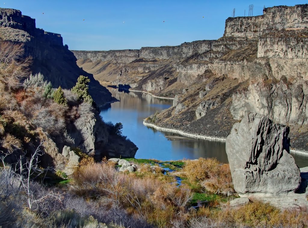 Snake river view from above Shoshone Falls by Neale J