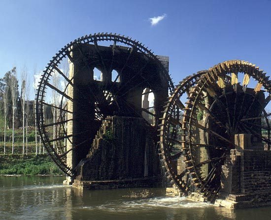 HAMA,SYRIA.WOODEN WHEELS by ak